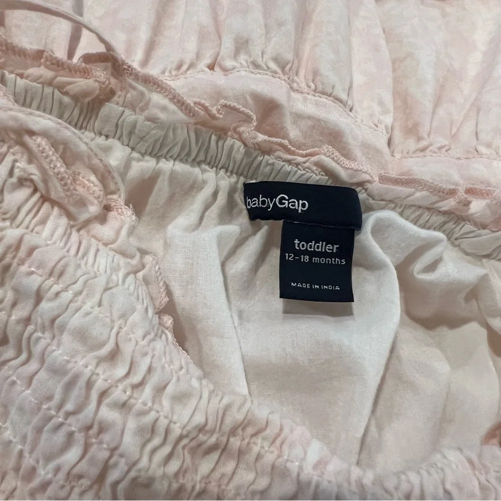 Baby Gap Pink Tiered Lace Dress 12-18M Smocked Spaghetti Straps